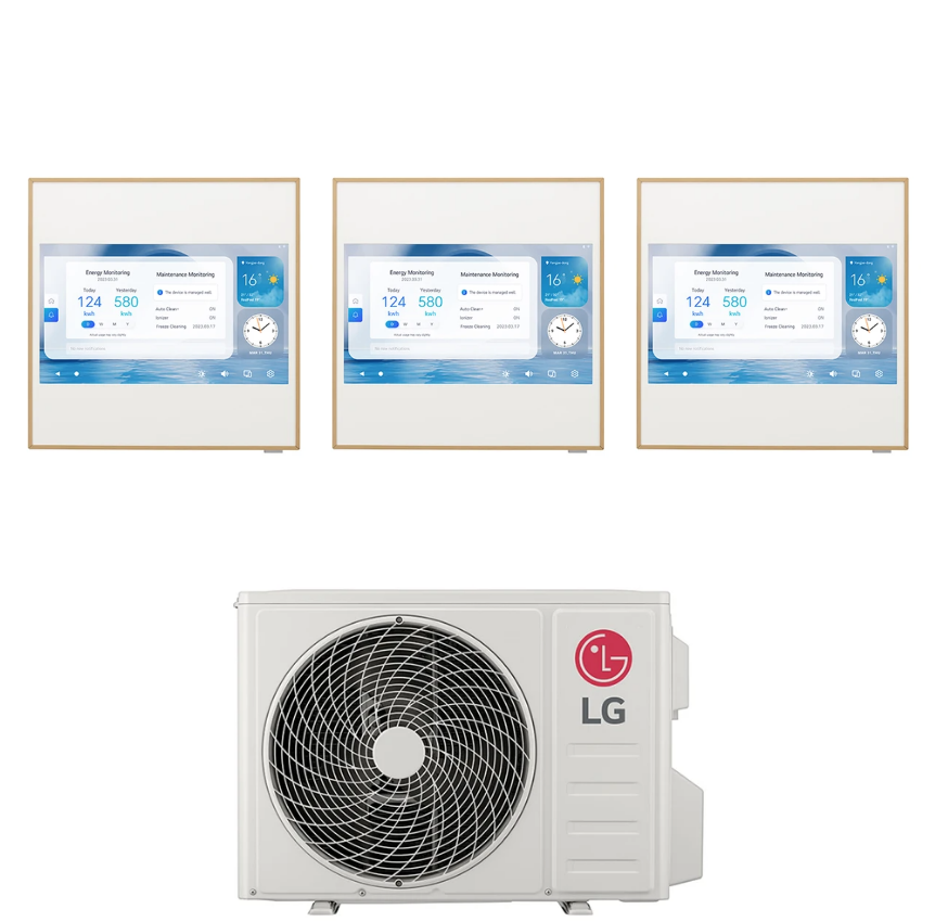 Condizionatore Climatizzatore LG Trial Split Inverter R-32 Artcool Gallery LCD 9000+9000+12000 Btu con MU3R19 Wi-Fi Integrato
