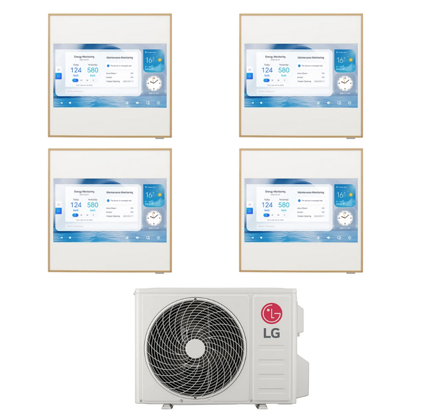 Condizionatore Climatizzatore LG Quadri Split Inverter R-32 Artcool Gallery LCD 9000+9000+9000+9000 Btu con MU4R25 Wi-Fi Integrato