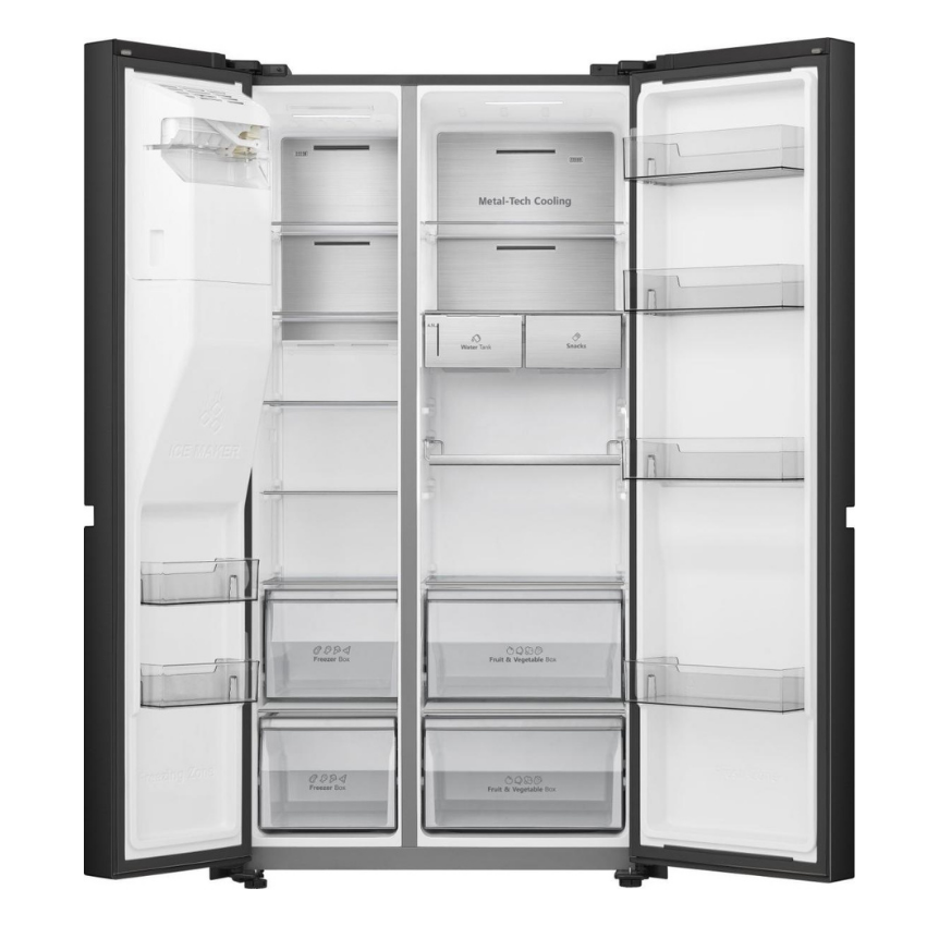 Frigorifero Side-by-Side Libera Installazione Hisense RS818N4TFE 632L Classe E Nero