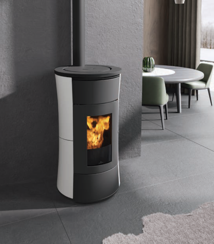 Stufa a Pellet Canalizzabile EdilKamin Modello Cherie 9+ Evo BACK Da 9 Kw - Vari Colori