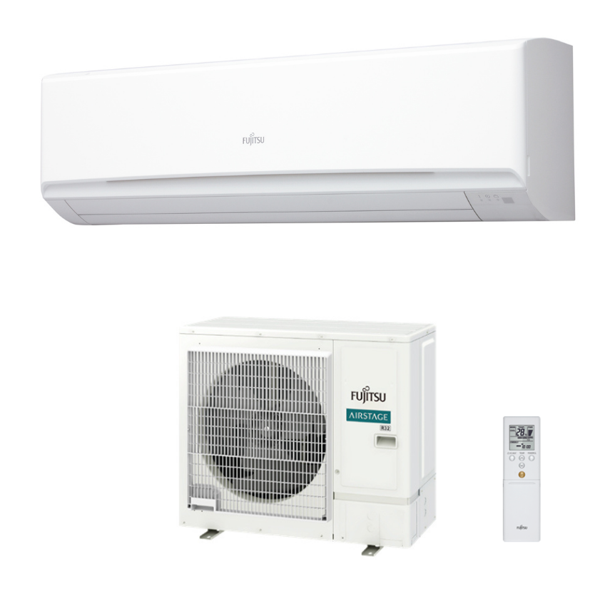 Condizionatore Climatizzatore Fujitsu Monosplit Inverter Serie KM Large R32 36000 BTU ASEH36KMTB Wi-Fi Optional