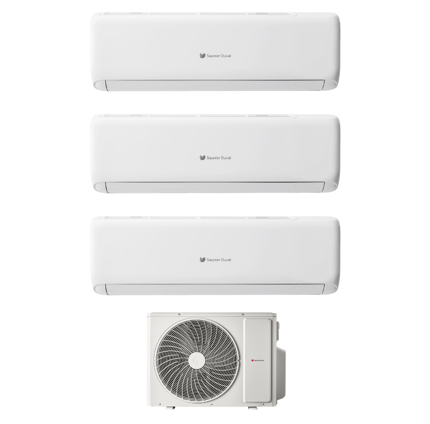 Condizionatore Climatizzatore Hermann Saunier Duval Trial Split Inverter R-32 VivAir Lite 7000+7000+7000 BTU Con SDH1-070MNA3O Wi-Fi Integrato