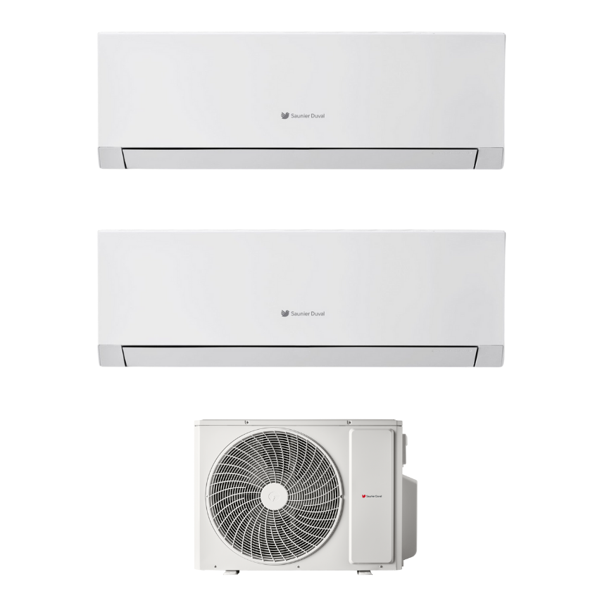 Condizionatore Climatizzatore Hermann Saunier Duval Dual Split Inverter R-32 VivAir Max 9000+12000 BTU Con SDH1-040MNA2O Wi-Fi Integrato