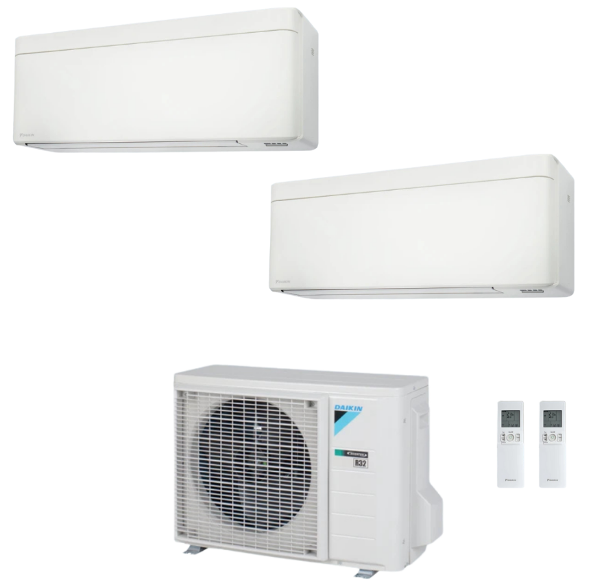 Condizionatore Climatizzatore Daikin Bluevolution Dual Split Inverter Stylish White R-32 Wi-Fi 9000+9000 Con 2MXM50A(9)