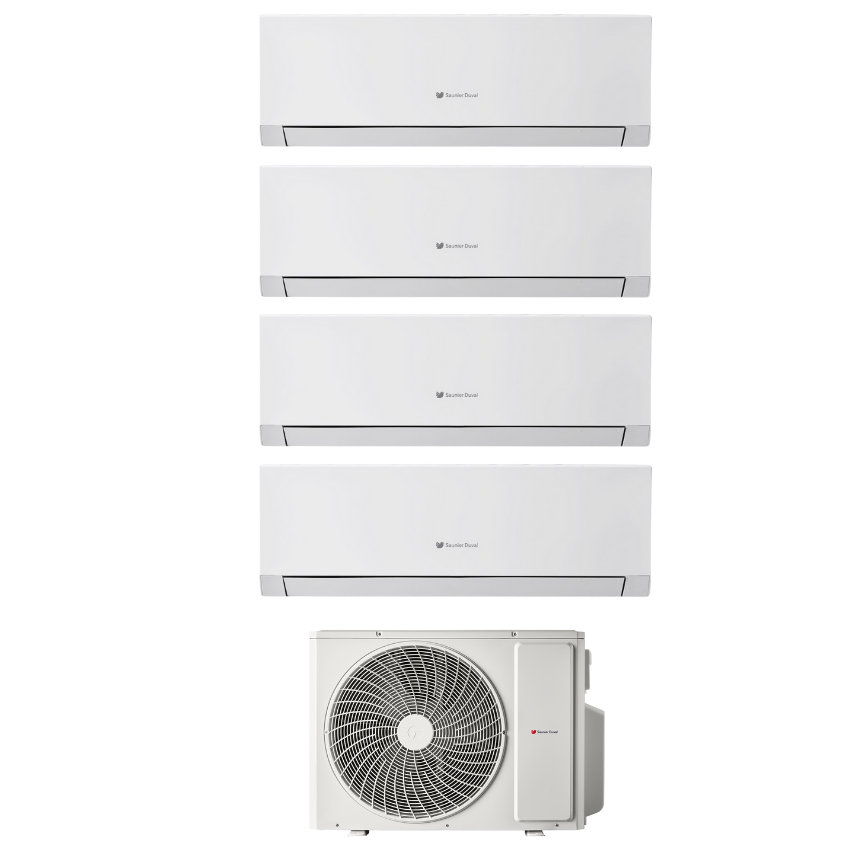 Condizionatore Climatizzatore Hermann Saunier Duval Quadri Split Inverter R-32 VivAir Max 7000+9000+9000+18000 BTU Con SDH1-080MNA4O Wi-Fi Integrato