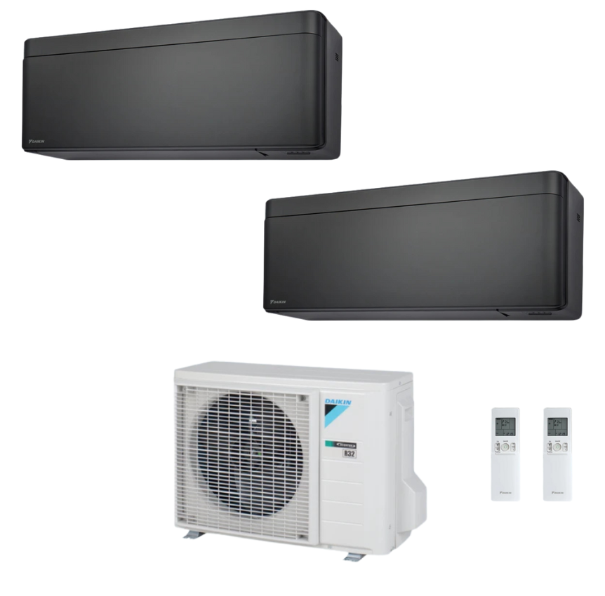 Condizionatore Climatizzatore Daikin Bluevolution Dual Split Stylish New Total Black R32 Wi-Fi 7000+18000 BTU Con 2MXM50A(9)