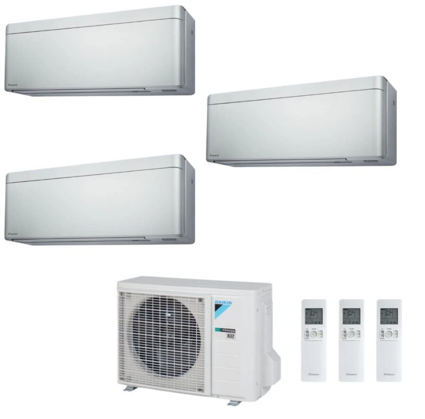 Condizionatore Climatizzatore Daikin Bluevolution Trial Split Stylish New Total Silver R-32 WI-FI 9+9+18 Con 3MXM68A