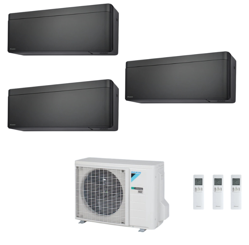 Condizionatore Climatizzatore Daikin Trial Split Stylish New Total Black R32 Wi-Fi 9000+9000+18000 BTU Con 3MXM68A