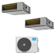 Condizionatore Climatizzatore Midea Dual Split Inverter Canalizzabile R-32 12000+12000 Con M3OA-27HFN8-Q Wi-Fi Integrato