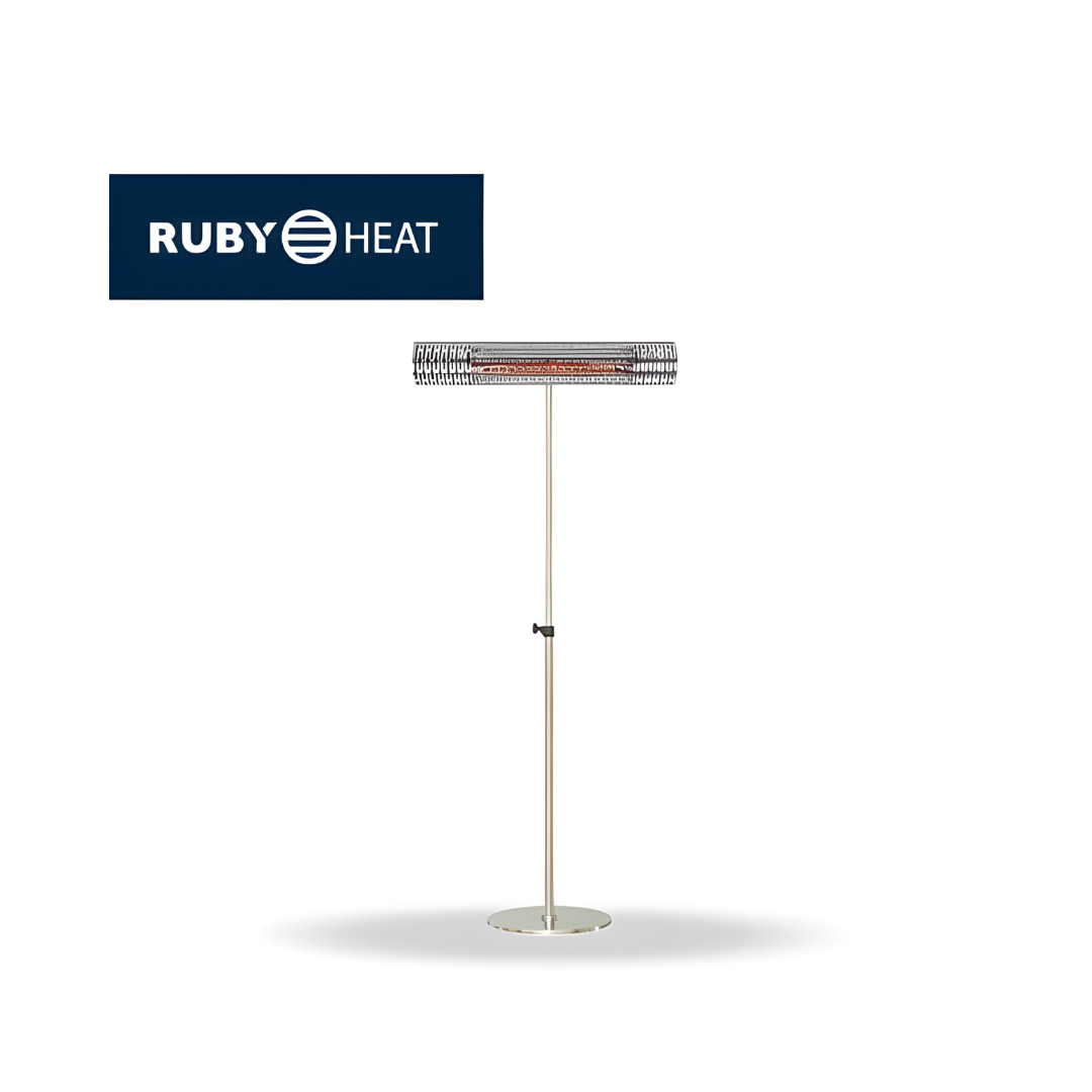 TECNO AIR SYSTEM Riscaldatore Infrarossi a Piantana Modello Ruby Patio RFC-2000 - Colore Argento - Da Esterno