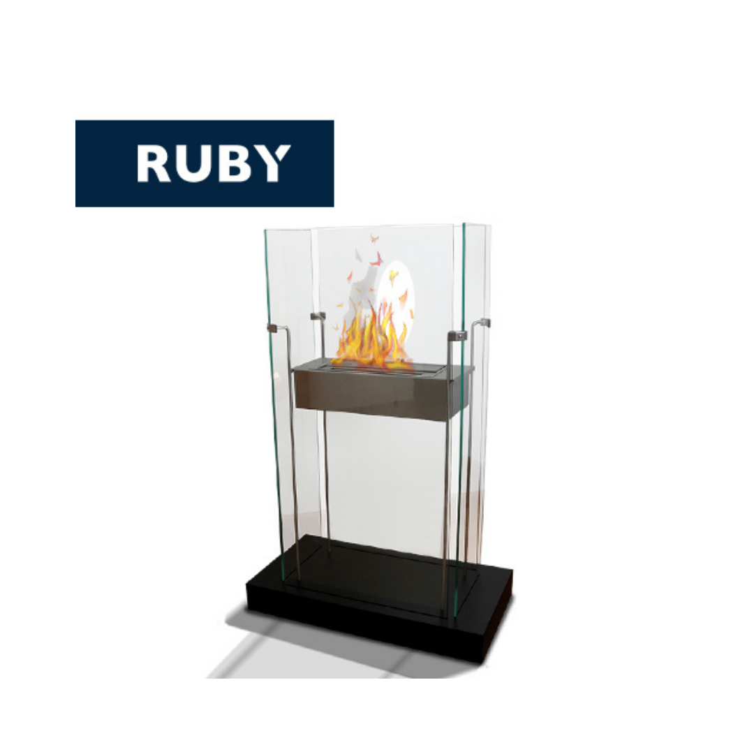 TECNOAIR SYSTEM Camino a Bioetanolo Ruby da Pavimento Modello ATLANTA Da 2,0 kW - Colore Nero