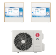 Condizionatore Climatizzatore LG Dual Split Inverter R-32 Artcool Gallery LCD 9000+12000 Btu con MU2R15 Wi-Fi Integrato
