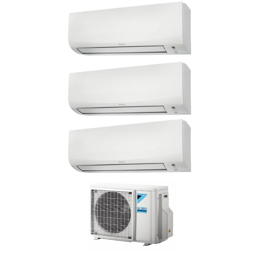 Condizionatore Climatizzatore Daikin Trial Split Inverter R-32 Serie Sensira 9000+12000+12000 Con 3MXF68A Wi-Fi