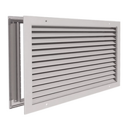 GRIGLIA DI TRANSITO IN ALLUMINIO AD ALETTE FISSE CON CONTROCORNICE VARIE MISURE