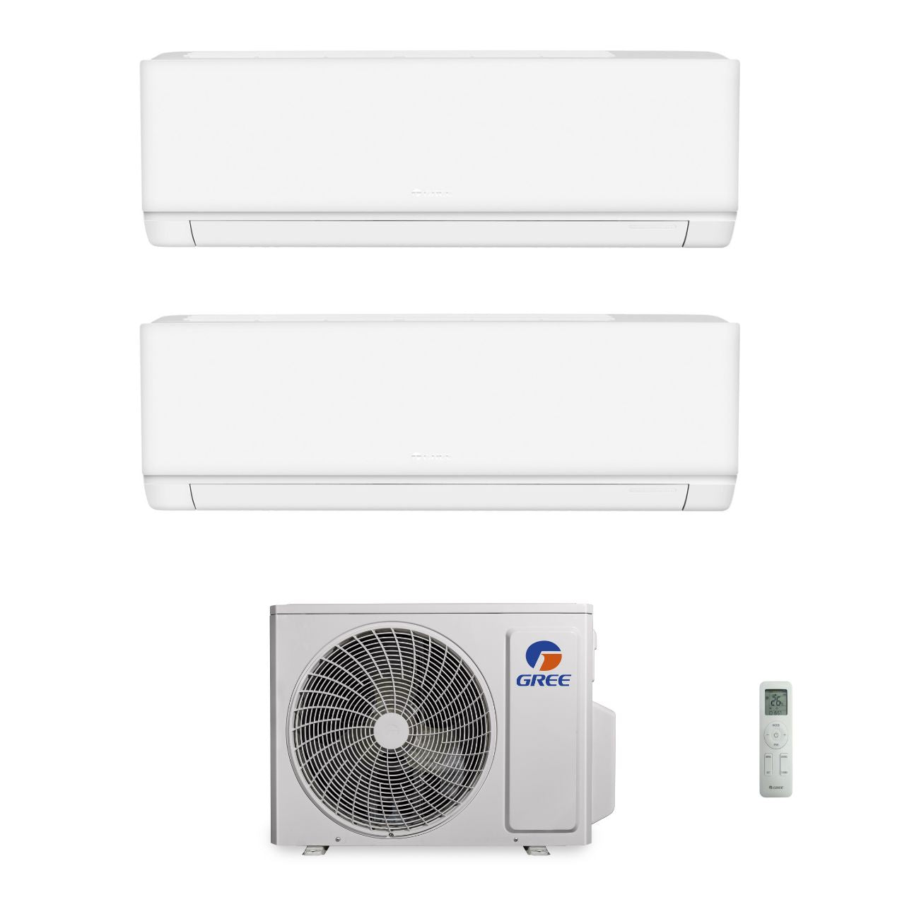 Condizionatore Climatizzatore Gree Dual Split Inverter R-32 Modello Cosmo 12000+18000 BTU Wi-Fi Integrato Con GWHD(24)NK6OO