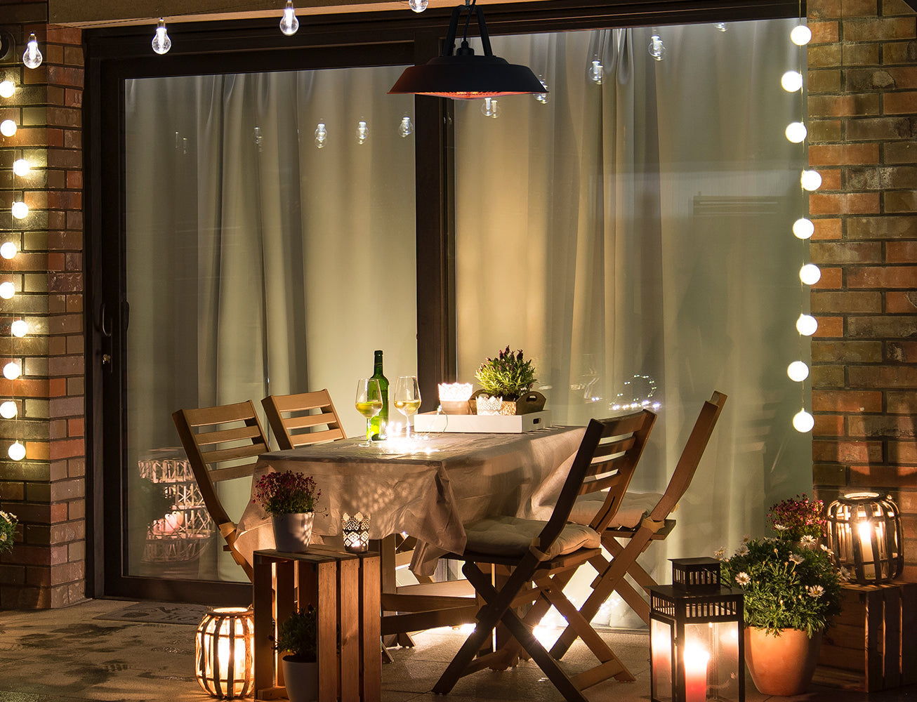 TECNO AIR SYSTEM Riscaldatore Infrarossi a Sospensione Modello Ruby Patio RG1500-AP - Colore Nero