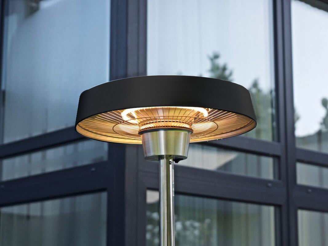 TECNO AIR SYSTEM Riscaldatore Infrarossi a Piantana Modello Ruby Patio RP-2000PLUS - Colore Nero - Da Esterno