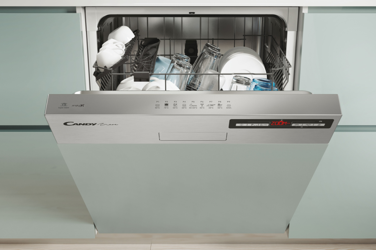 Lavastoviglie Da Incasso a Scomparsa Parziale Candy Brava CDSN 2D350PX 13 Coperti Classe E