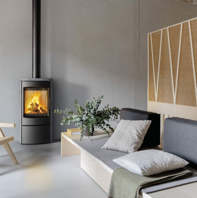 Stufa a Legna Tonda MCZ AHLMA STEEL In Metallo Verniciato Da 6 Kw