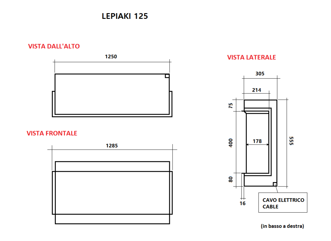 Camino Elettrico da Incasso MaisonFire Modello LEPIAKI 125 - Dimplex - distribuito da MaisonFire con Garanzia Italia