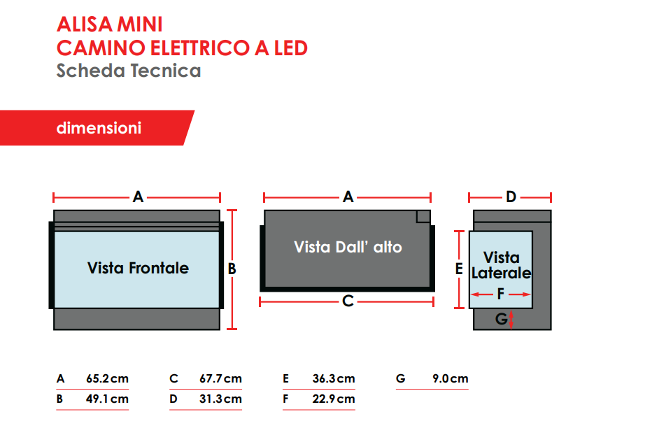 Camino Elettrico da Incasso MaisonFire Modello ALISA MINI - Dimplex - distribuito da MaisonFire con Garanzia Italia
