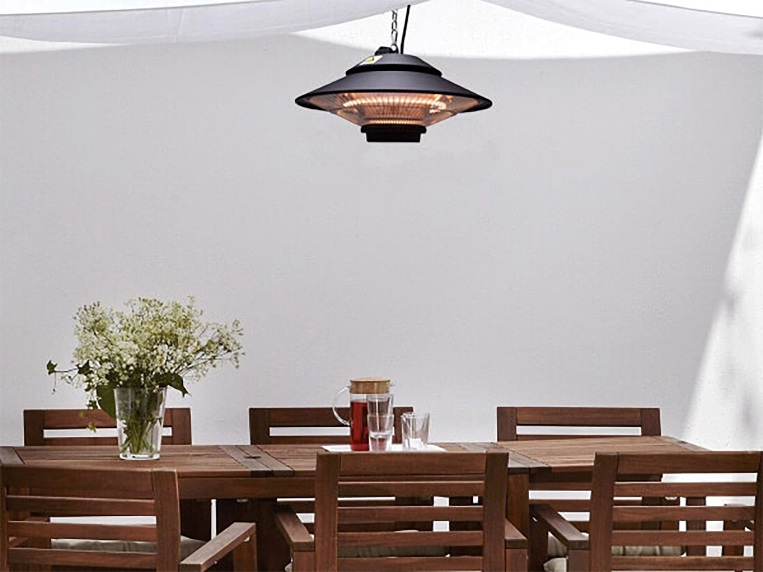 TECNO AIR SYSTEM Riscaldatore Infrarossi a Sospensione Modello Ruby Patio RGT-1500AP - Colore Nero