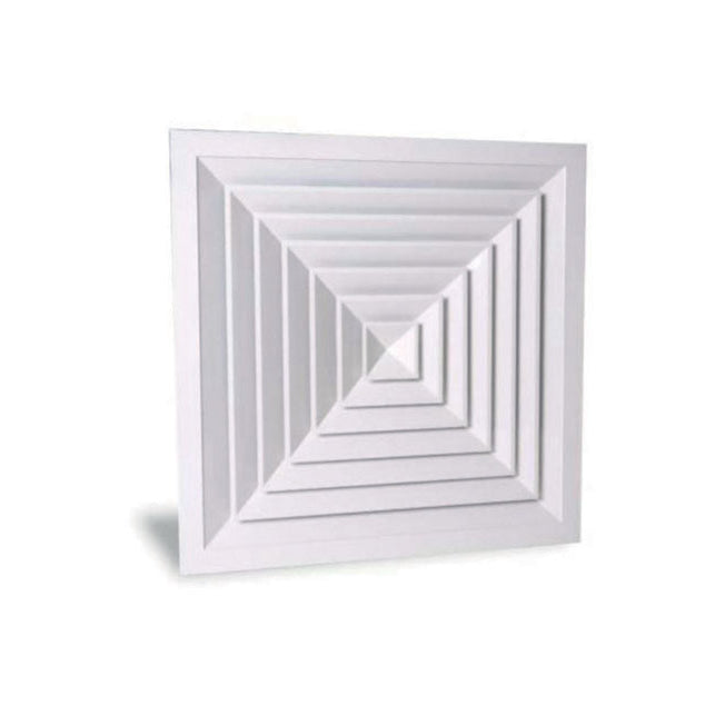 Diffusori multidirezionali a 4 vie con parte centrale asportabile IN ALLUMINIO BIANCO RAL 9010