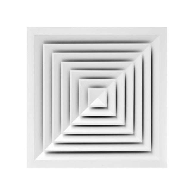 Diffusori multidirezionali a 4 vie con parte centrale asportabile IN ALLUMINIO BIANCO RAL 9010