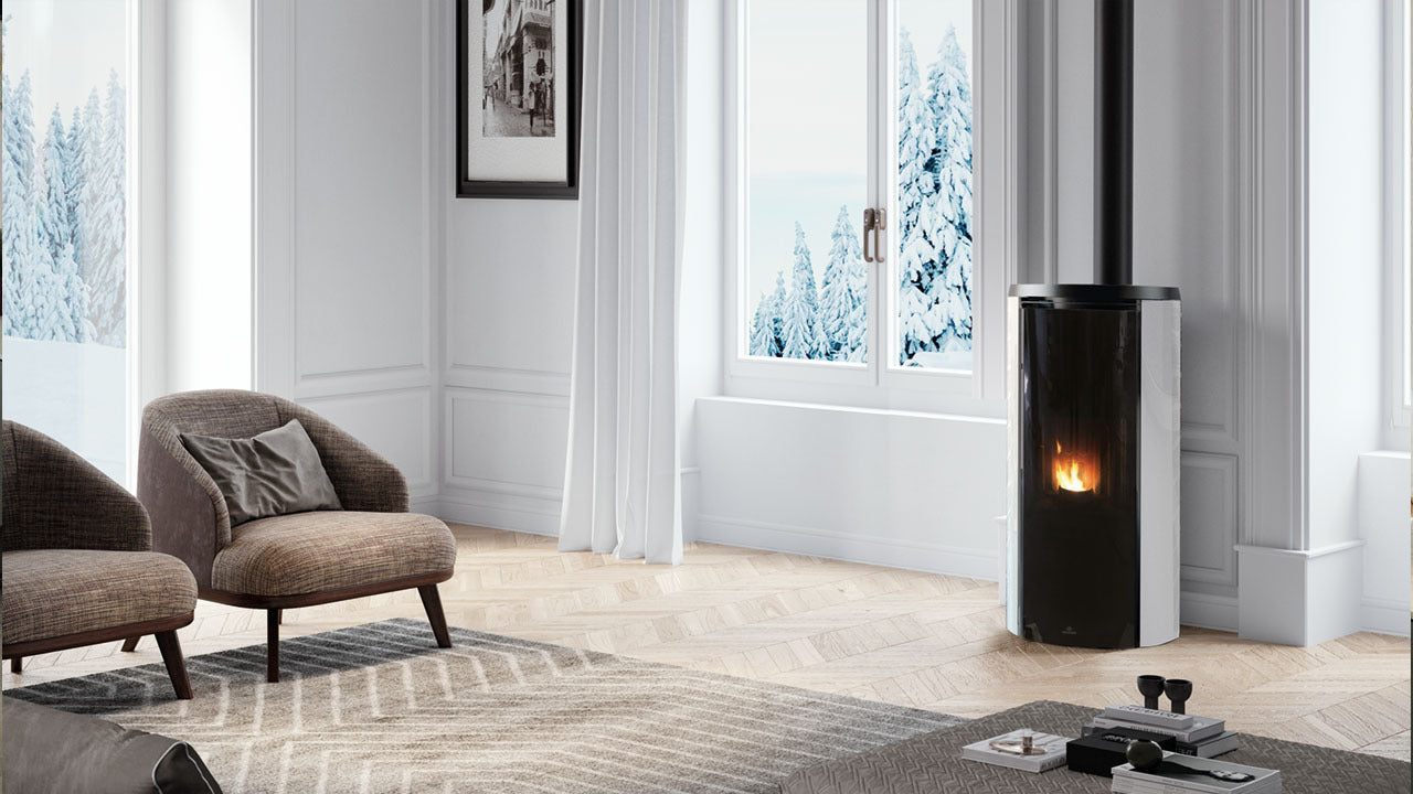 Stufa a Pellet EdilKamin Modello Celia Air Tight C Magic Da 7,2 Kw - Vari Colori