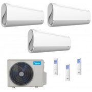 Condizionatore Climatizzatore Midea Trial Split Inverter Breezeless+ R32 Wi-Fi 9000+12000+12000 Con M3OA-27HFN8-Q