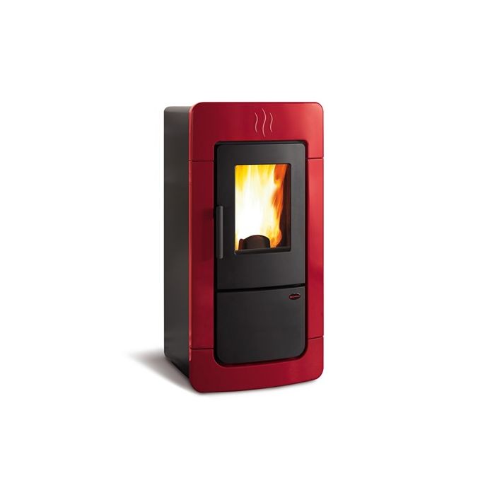 Termostufa a Pellet La Nordica Extraflame mod. Diadema Evo Idro 28 kW Bordeaux