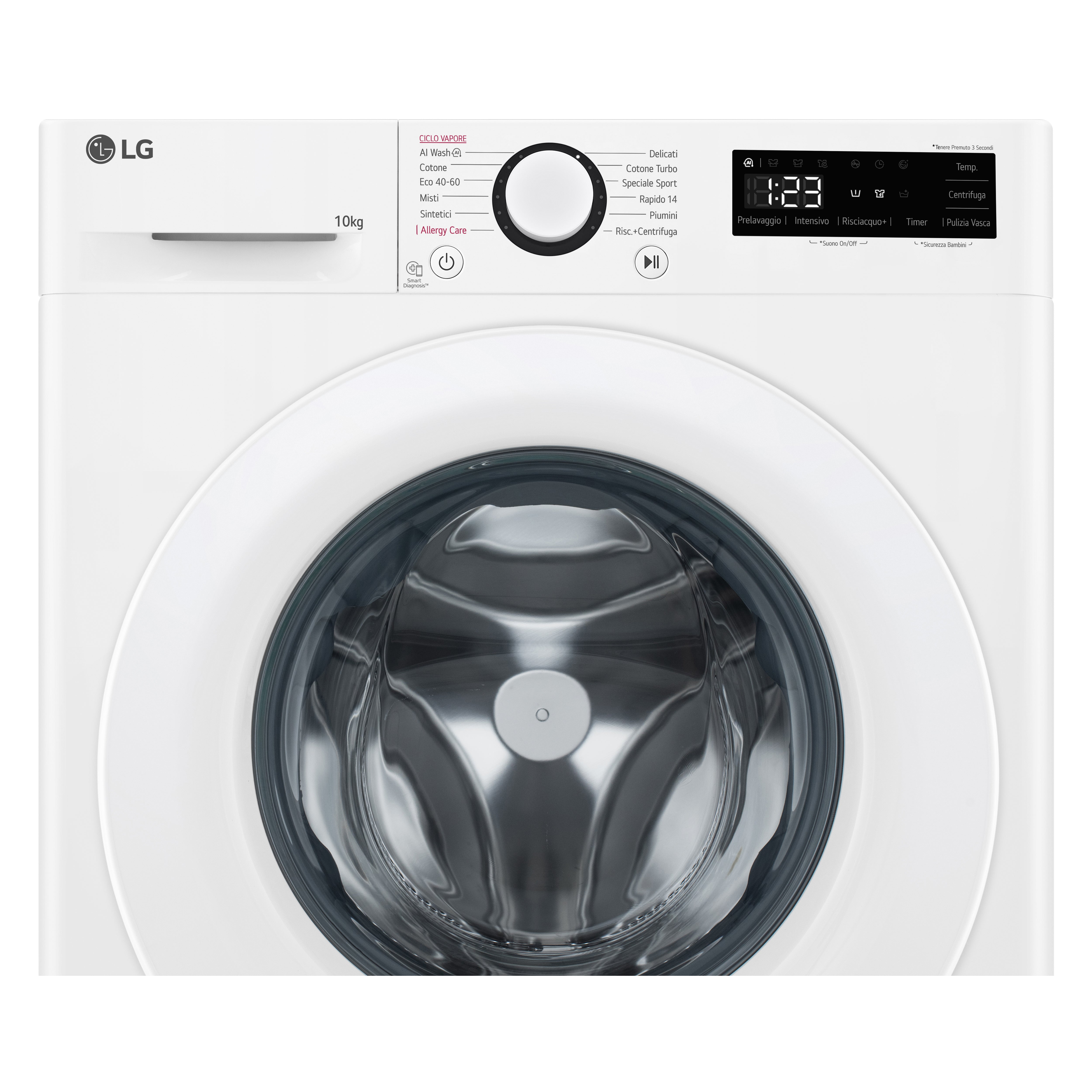 Lavatrice a Vapore Libera Installazione Caricamento Frontale LG F4R3010NSWW 10kg AI DD Classe A 1400 giri/min Classe A