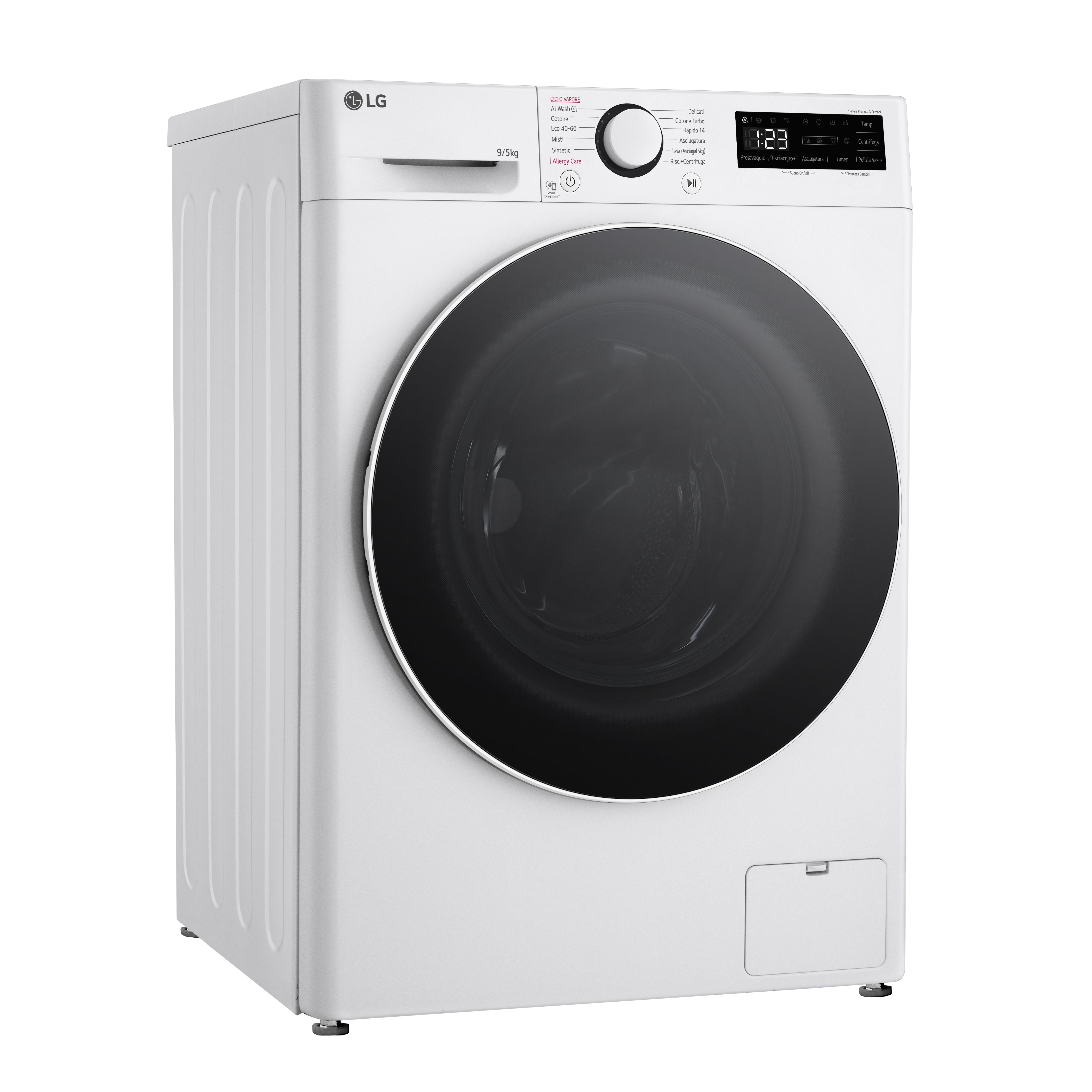 Lavasciuga Libera Installazione Caricamento Frontale LG D2R5S09TSWW Slim 9/5kg AI DD Classe E 1200 giri