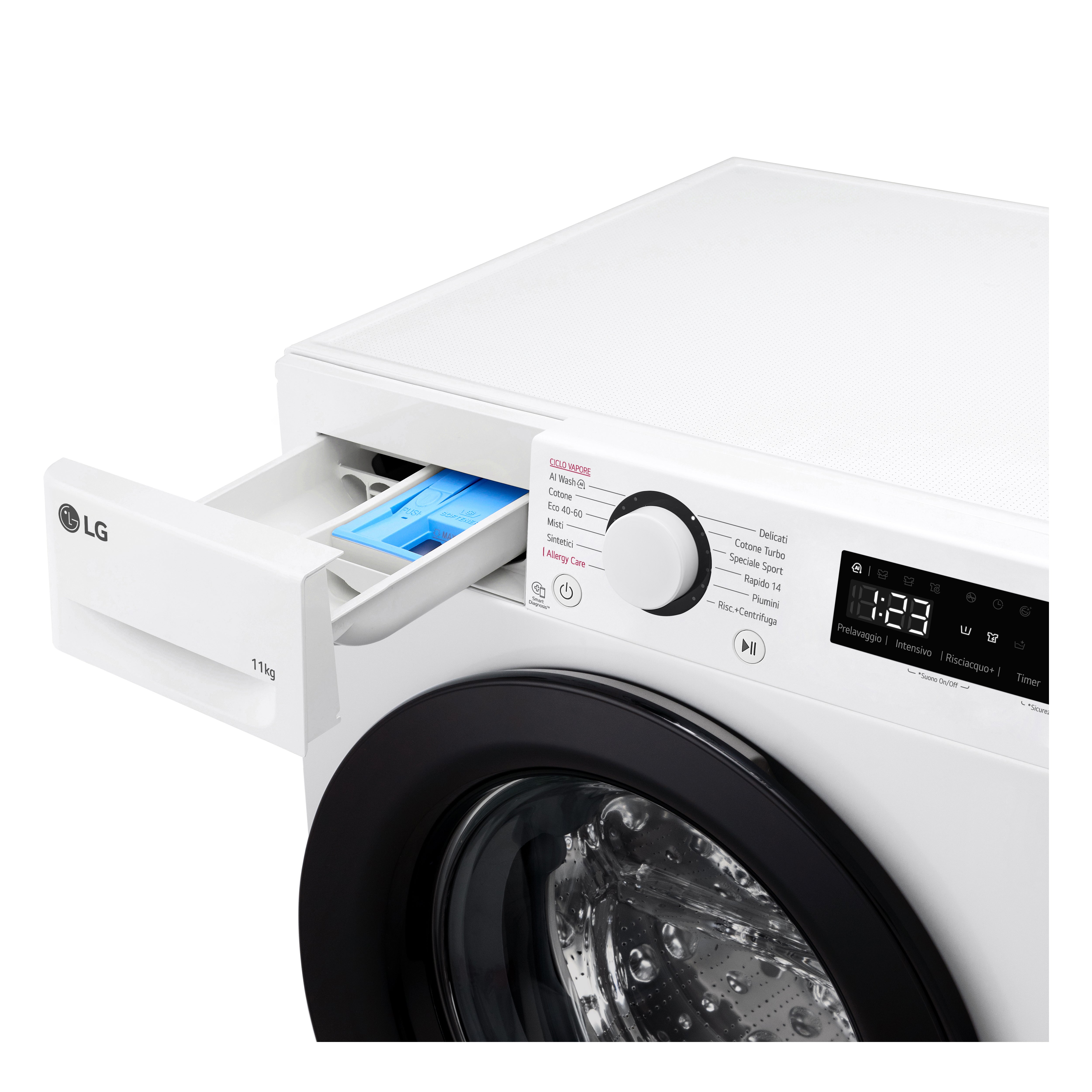 Lavatrice Libera Installazione Caricamento Frontale LG F4R3011NSWB 11kg AI DD Classe A 1400 Giri Bianco Classe A