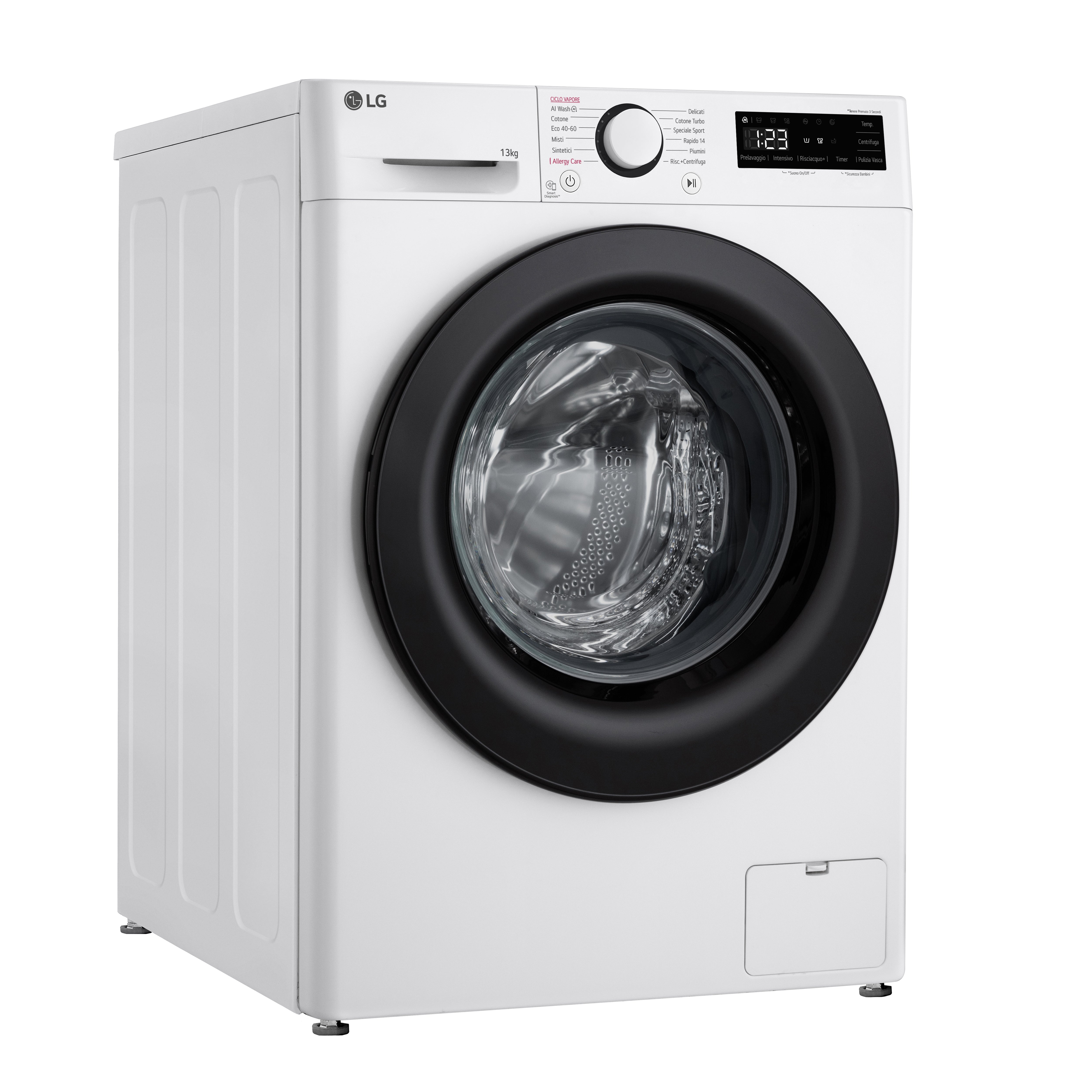 Lavatrice a Vapore Libera Installazione Caricamento Frontale LG F4R3013NSWB 13kg AI DD Classe A 1400 giri/min