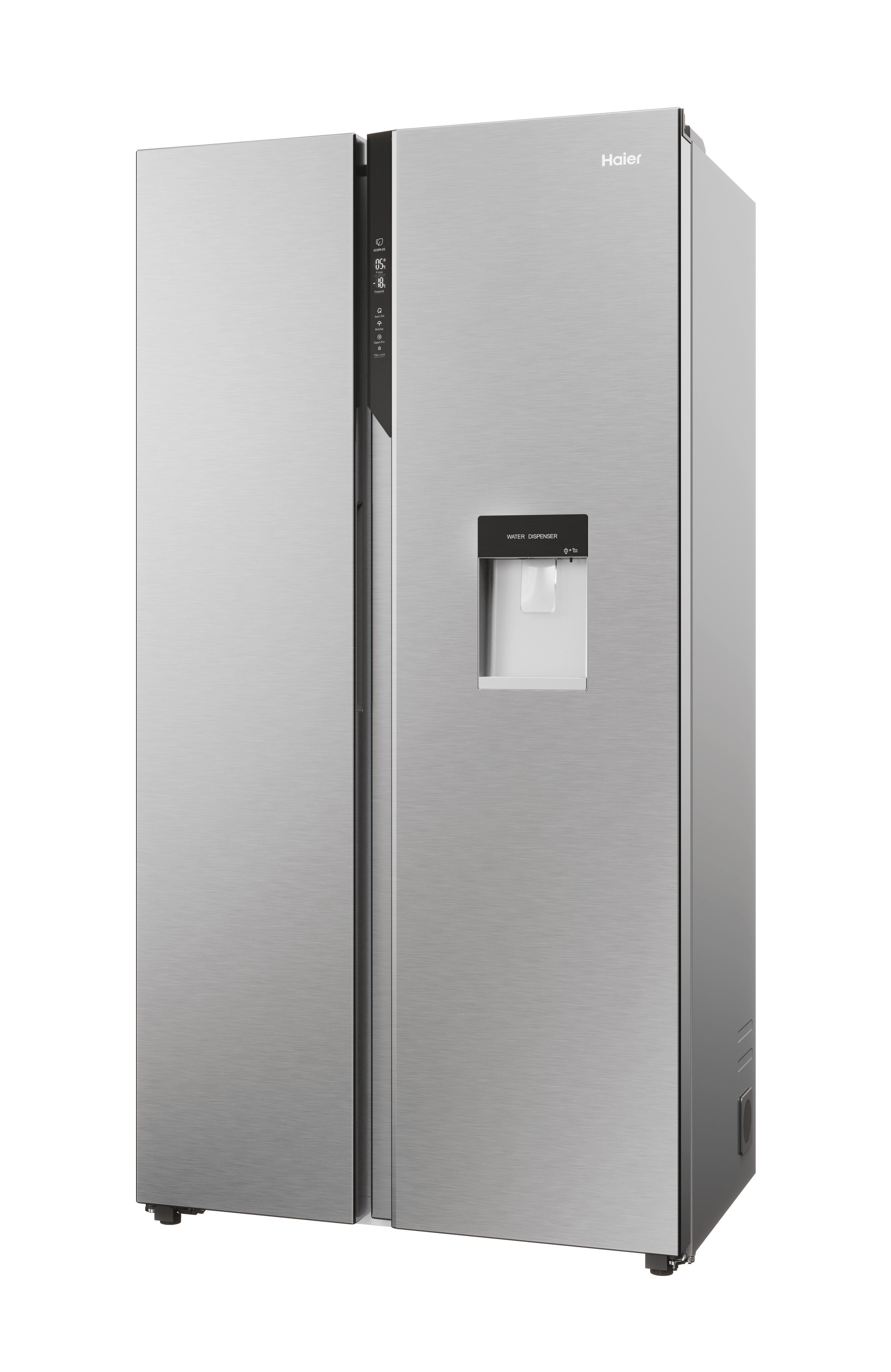 Frigorifero Side-by-Side Libera Installazione Haier SBS 90 Serie 5 HSR5918DWMP 521L Classe D Platino, Acciaio inox