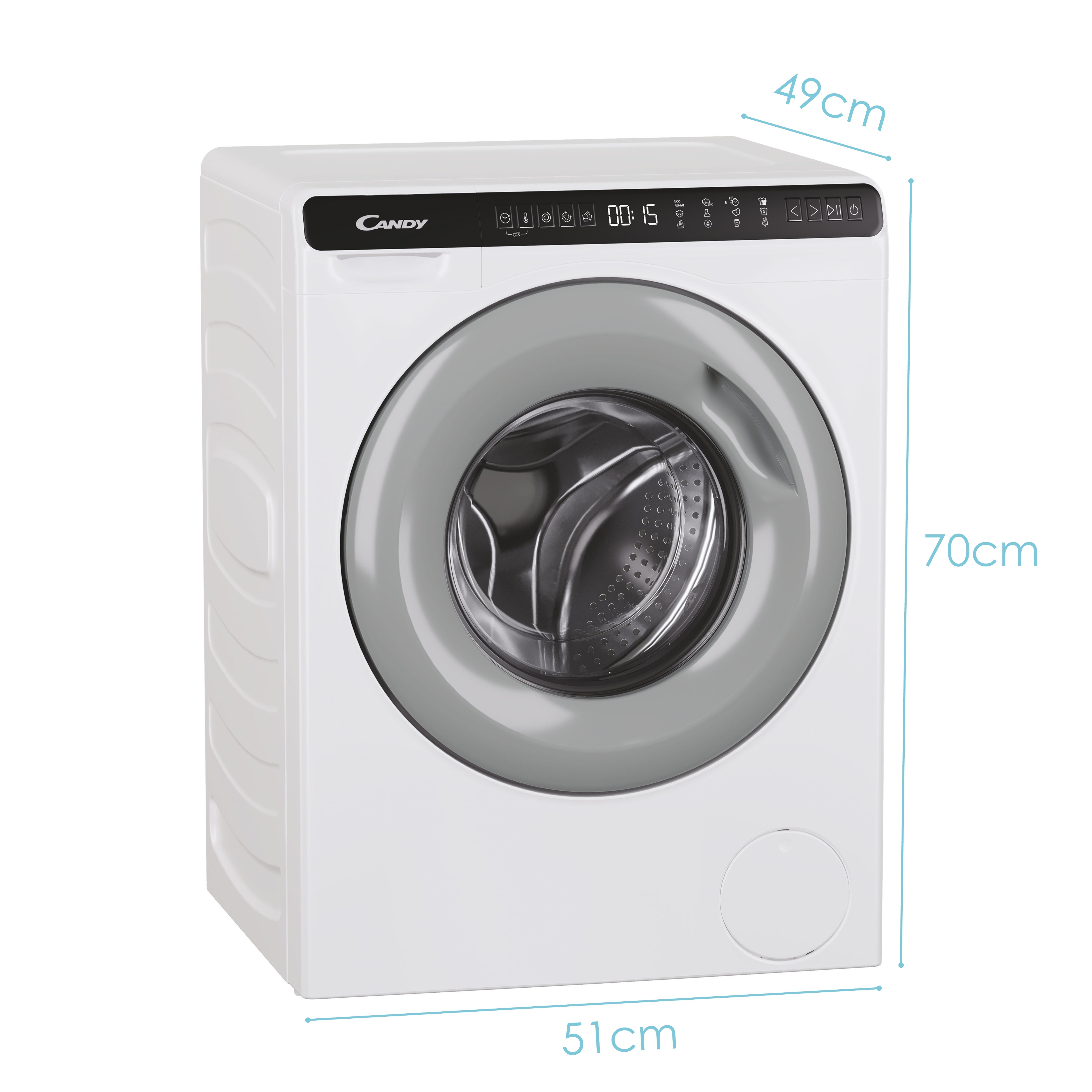 Lavatrice Caricamento Frontale Libera Installazione Candy CW50-BP12307G-S 5 kg 1200 Giri/min Bianco Classe A