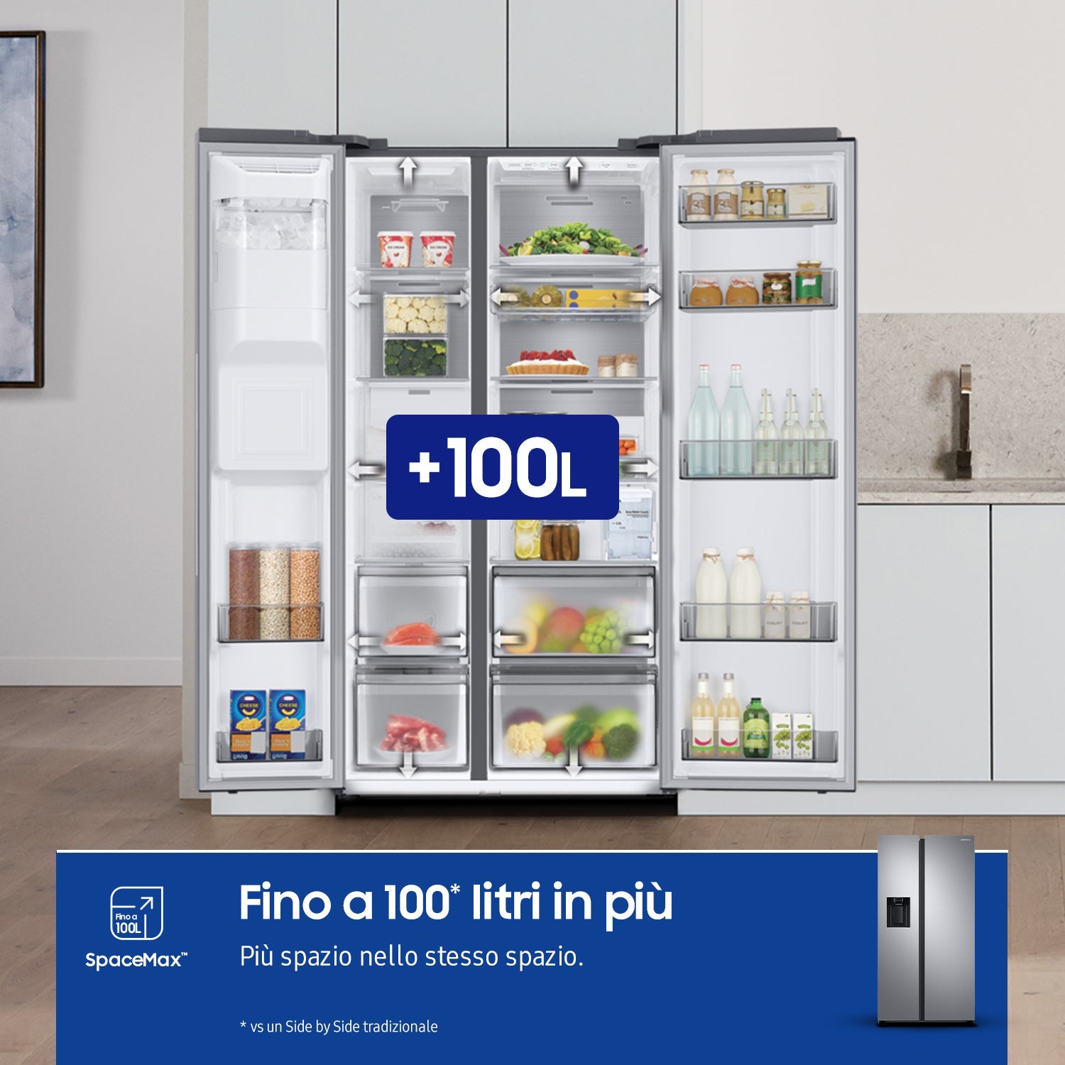 Frigorifero Side-by-Side Libera Installazione Samsung Serie 8000 RS68A854CSL 635L Classe C Inox