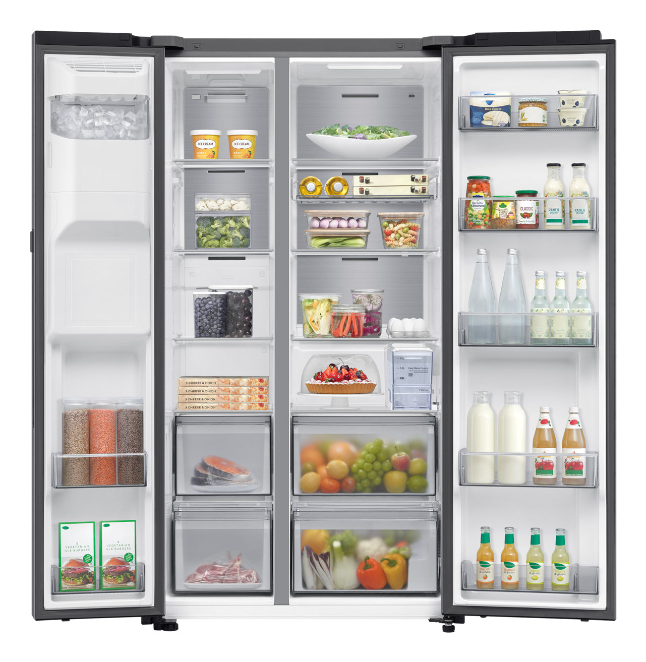 Frigorifero Side-by-Side Libera Installazione Samsung AI Home RS90F65EDTEF 621L Classe D in Acciaio Inox