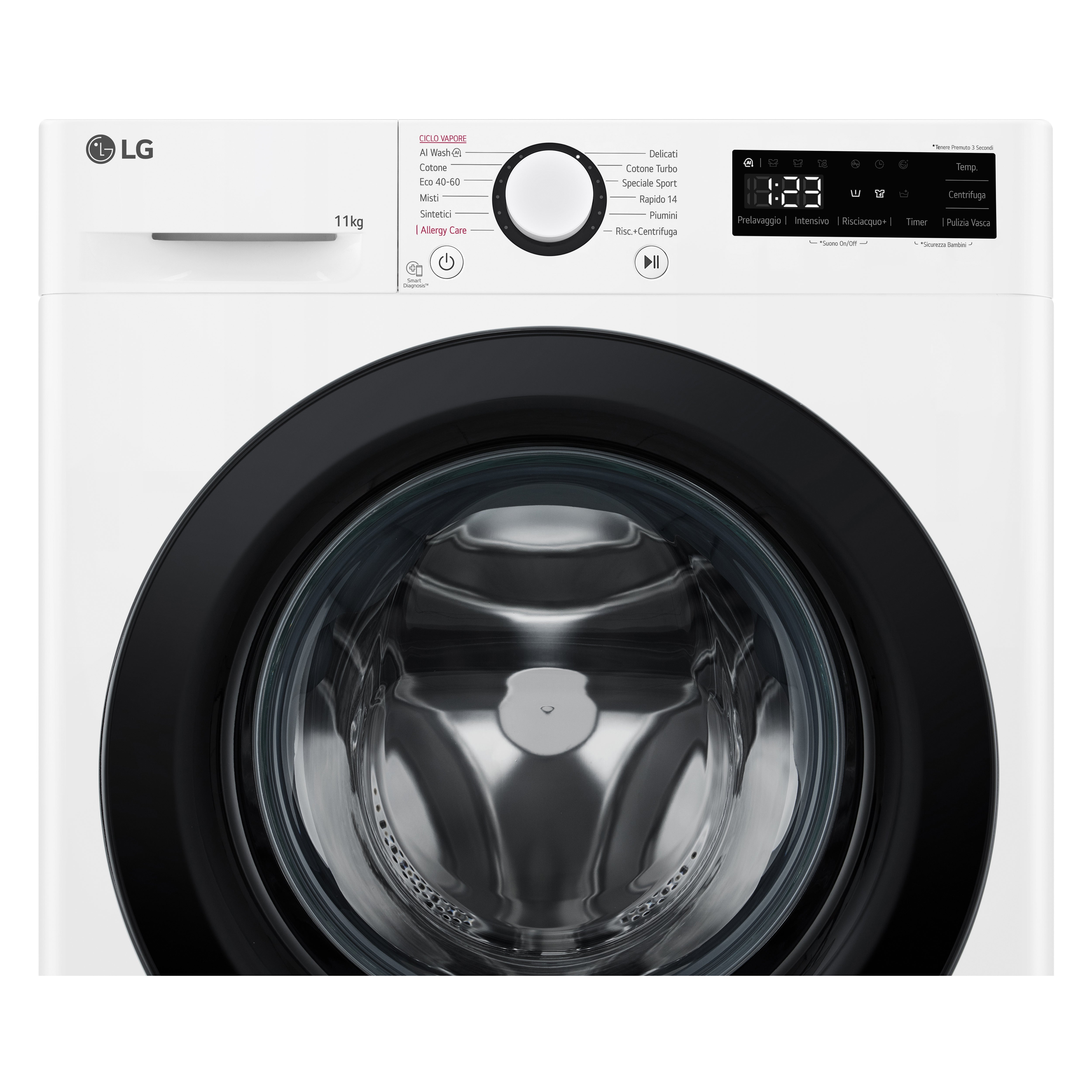 Lavatrice Libera Installazione Caricamento Frontale LG F4R3011NSWB 11kg AI DD Classe A 1400 Giri Bianco Classe A