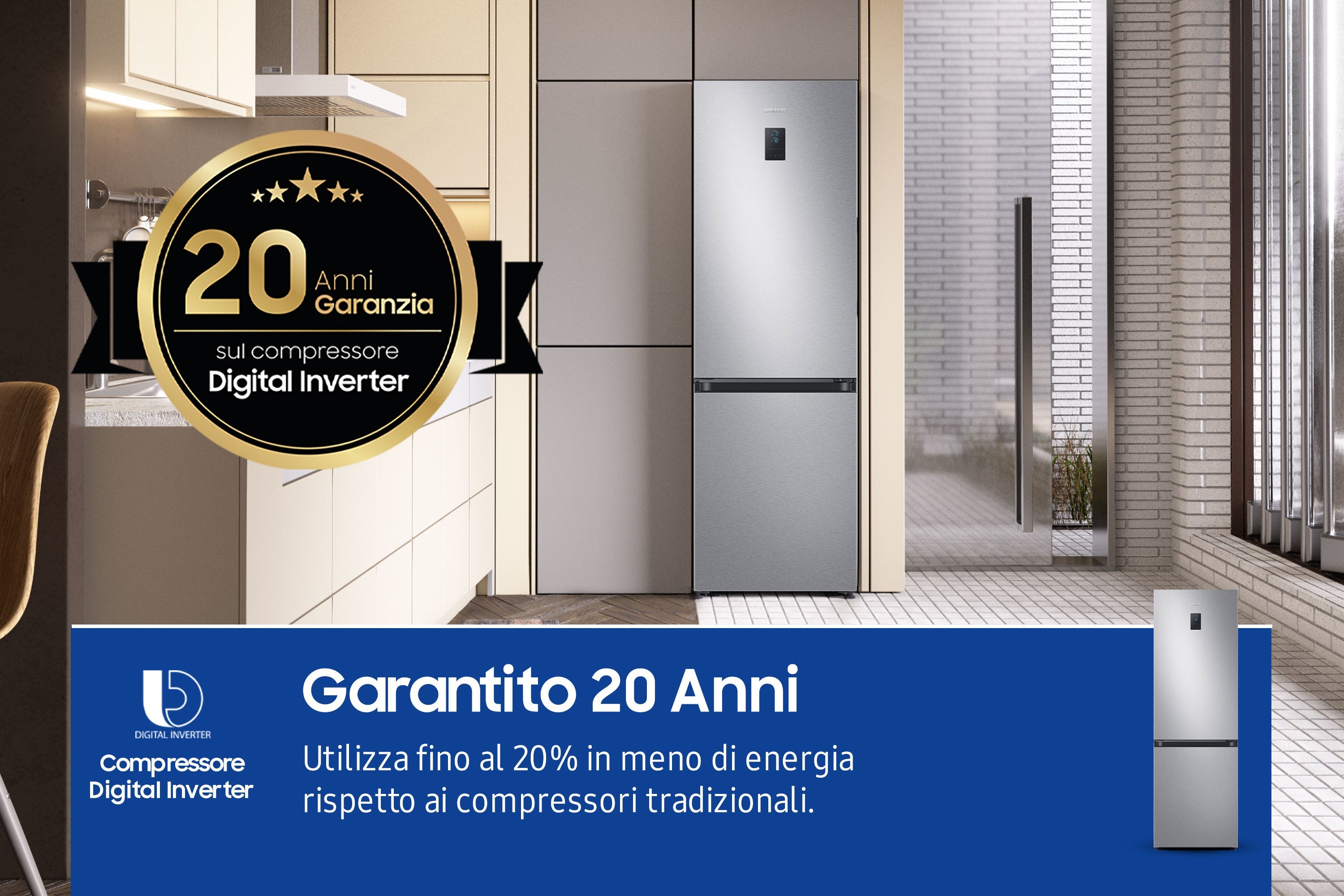 Frigorifero Combinato Libera Installazione Samsung EcoFlex AI RB34C672DSA 344L Classe D