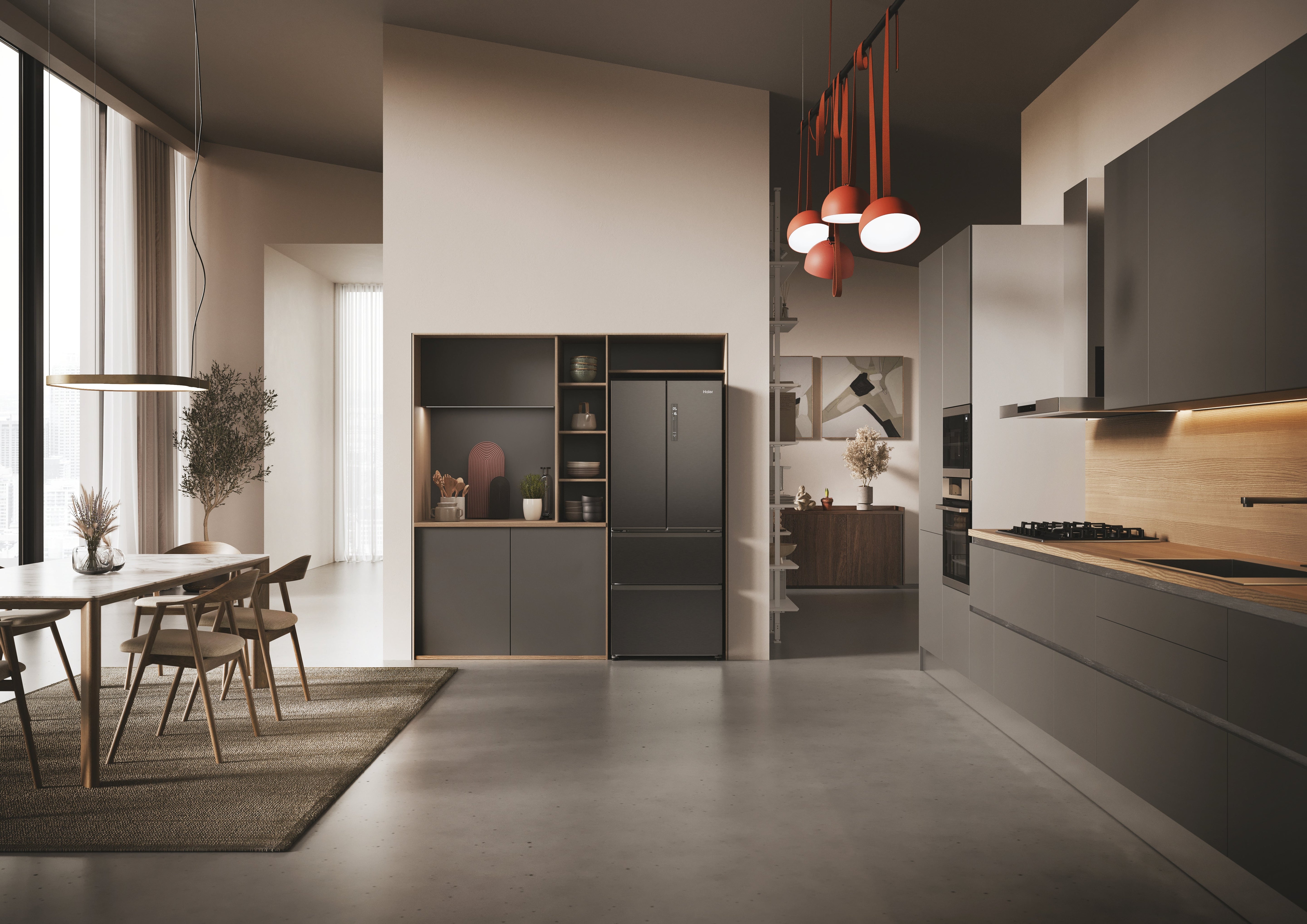 Frigorifero Side-by-Side Libera Installazione Haier HFR3718ENMD 402L Classe E Acciaio inox