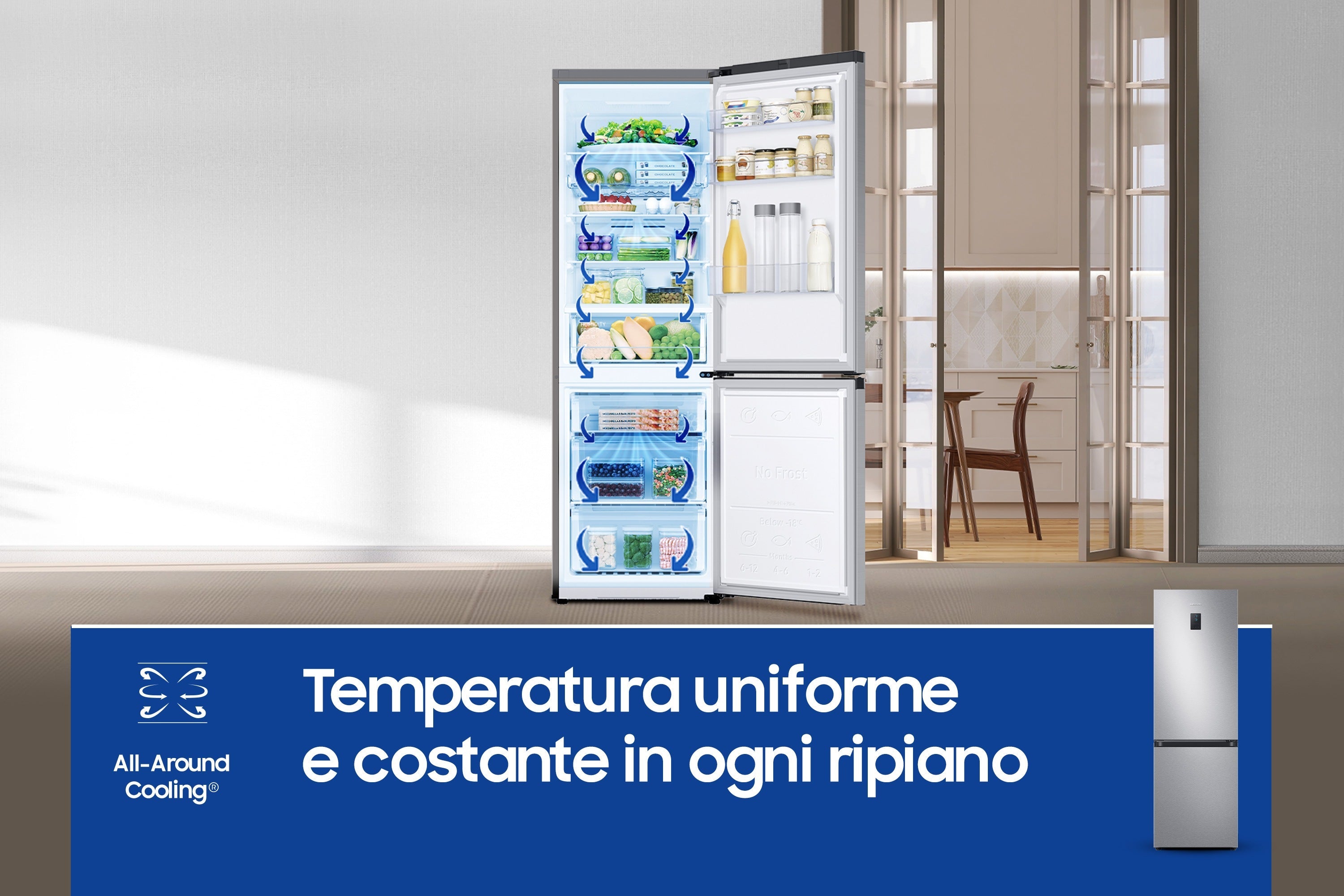 Frigorifero Combinato Libera Installazione Samsung EcoFlex AI RB34C672DSA 344L Classe D