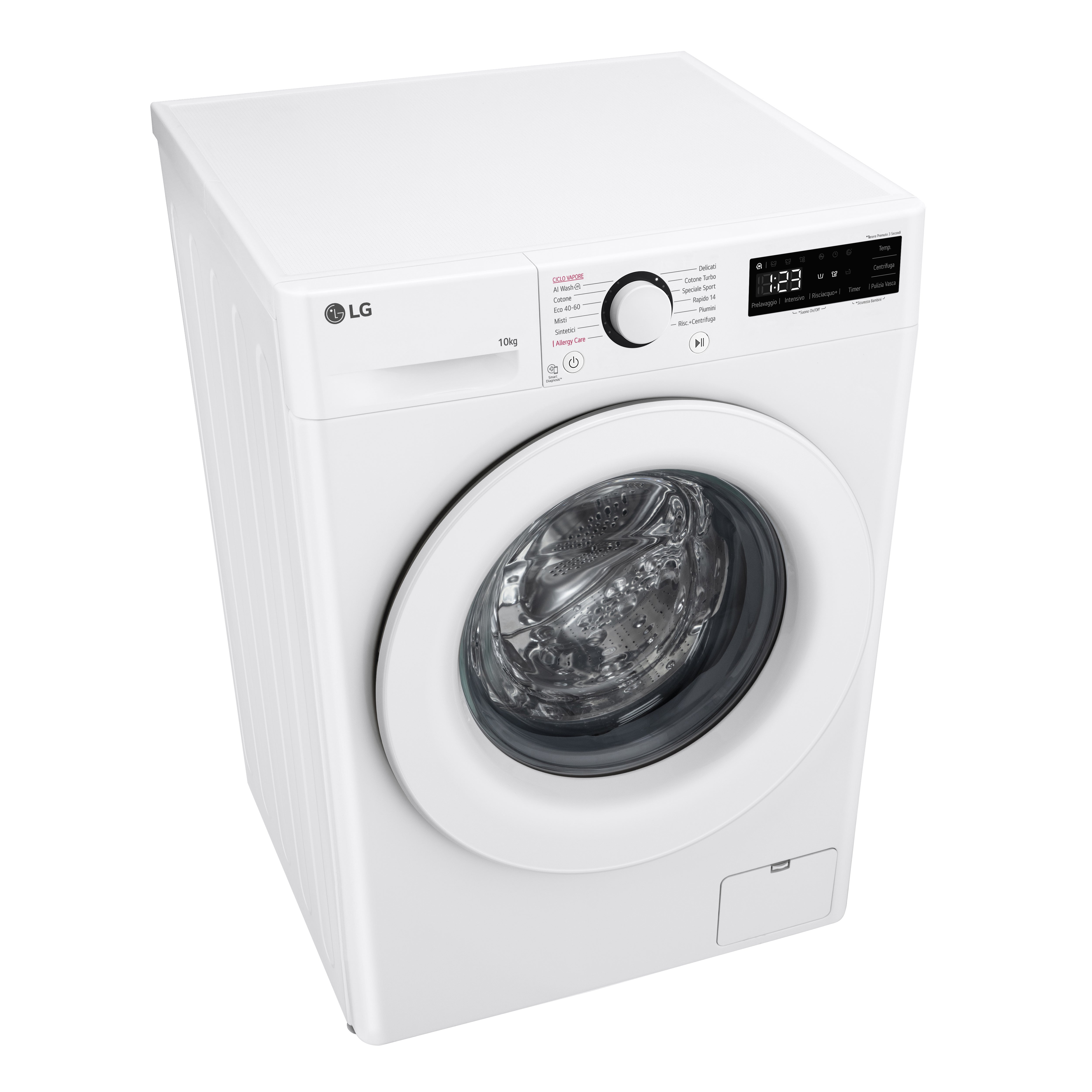 Lavatrice a Vapore Libera Installazione Caricamento Frontale LG F4R3010NSWW 10kg AI DD Classe A 1400 giri/min Classe A