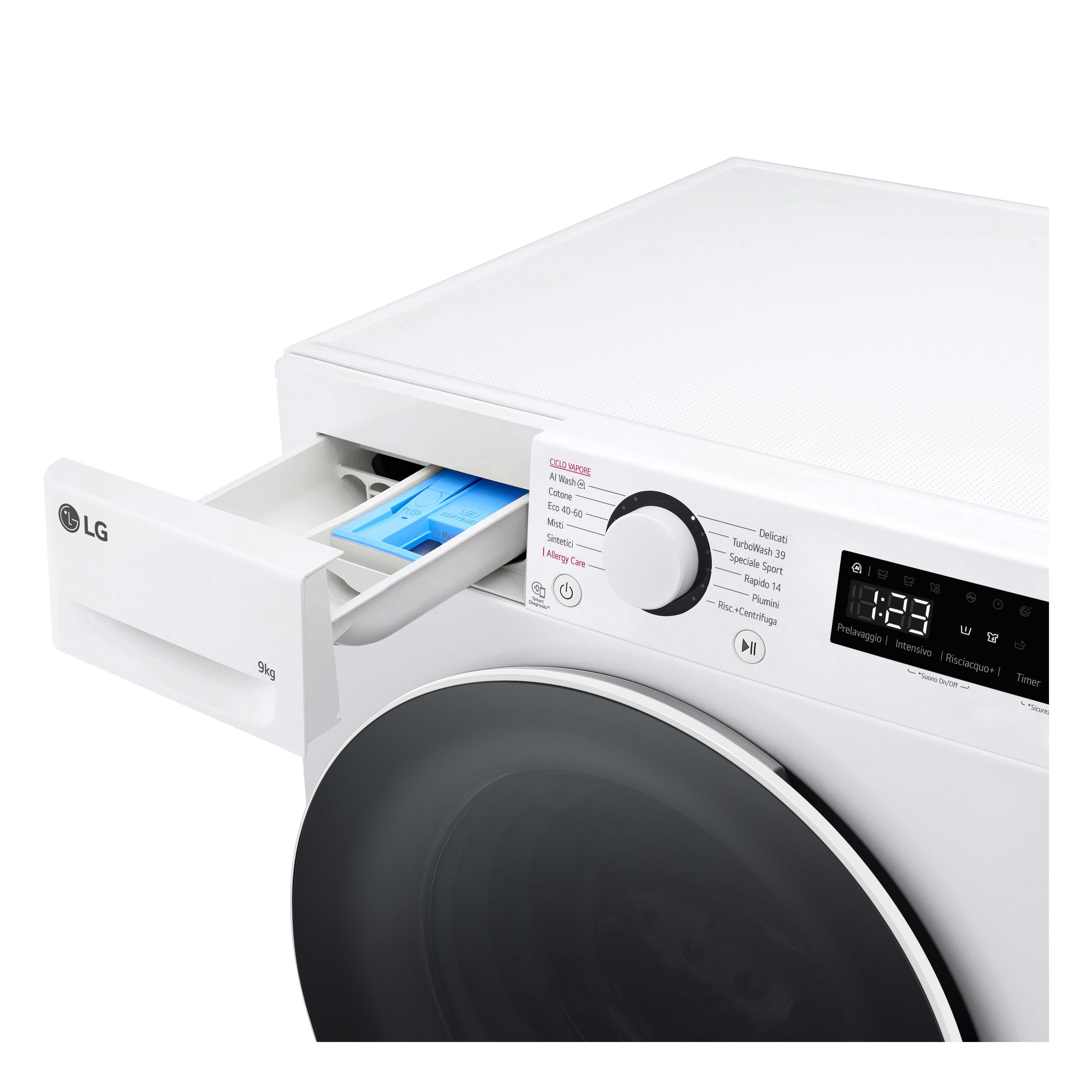 Lavatrice Libera Installazione Caricamento Frontale LG F4R5009TSWW 9kg AI DD Classe A 1400 Giri Bianco Classe A
