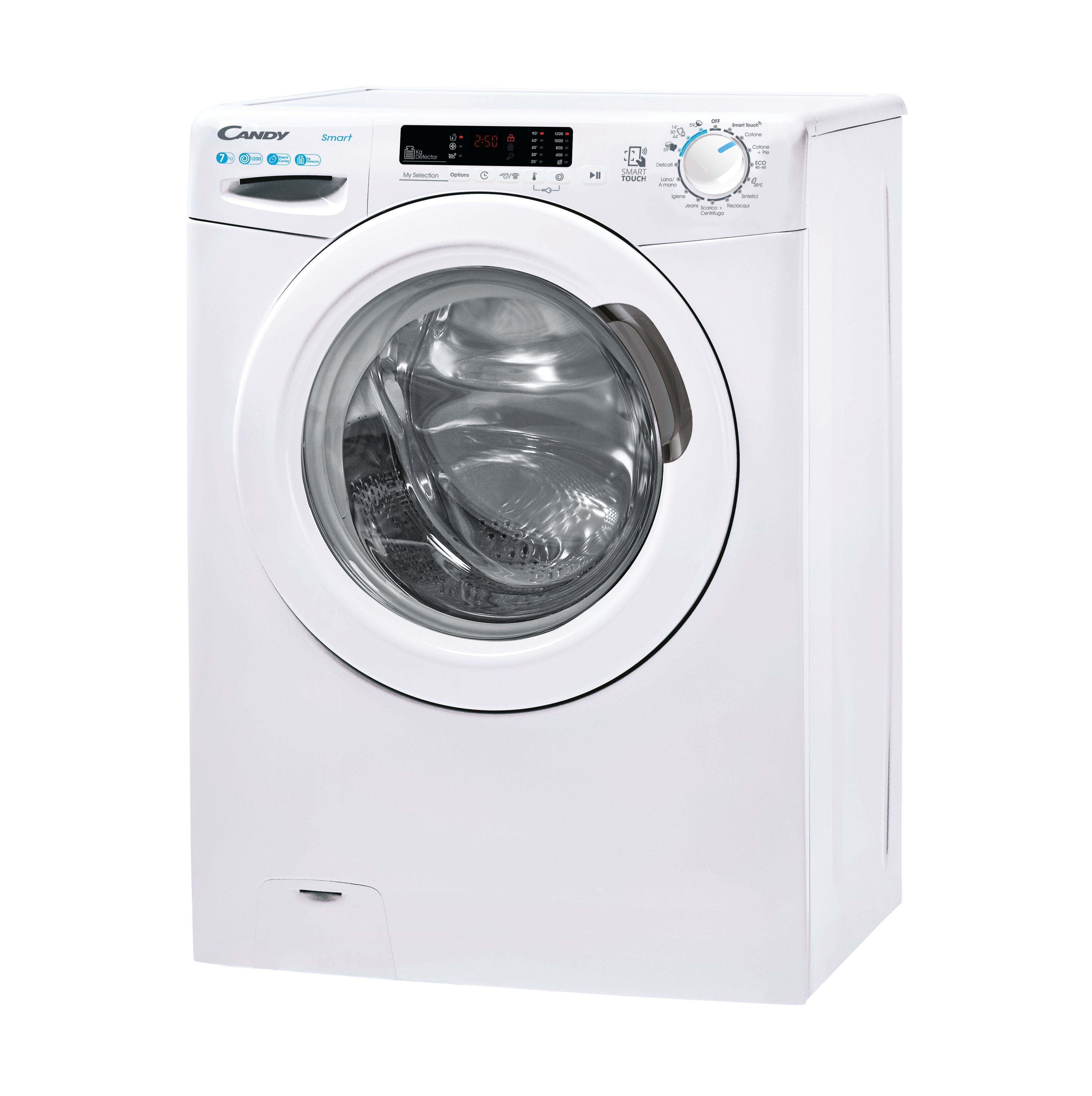 Lavatrice Libera Installazione Caricamento Frontale Candy Smart CS1272DW3/1-11 7 kg 1200 Giri/min Bianco Classe C