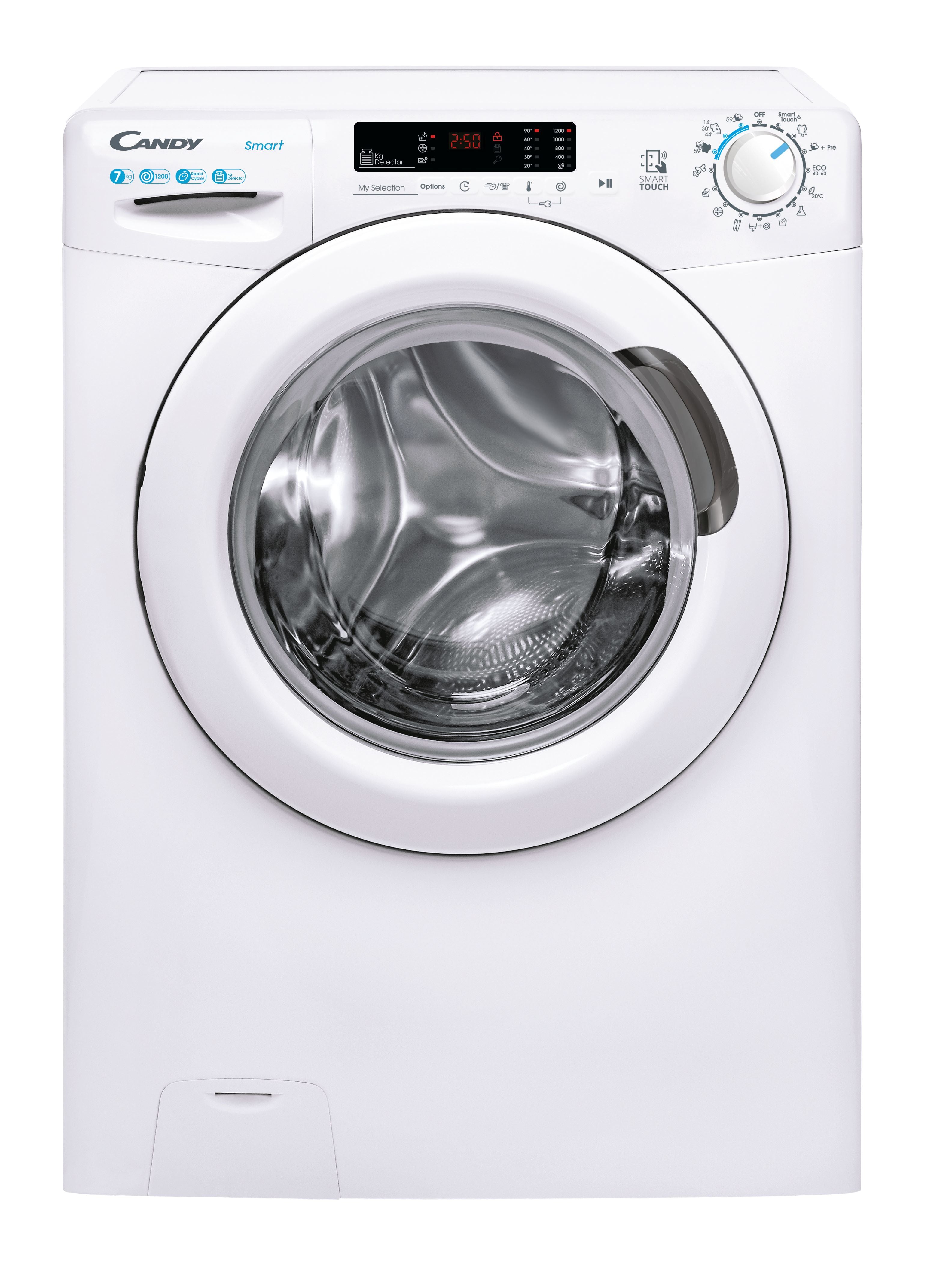Lavatrice Libera Installazione Caricamento Frontale Candy Smart CS4 1272DE/1-S 7 kg 1200 Giri/min Bianco Classe D