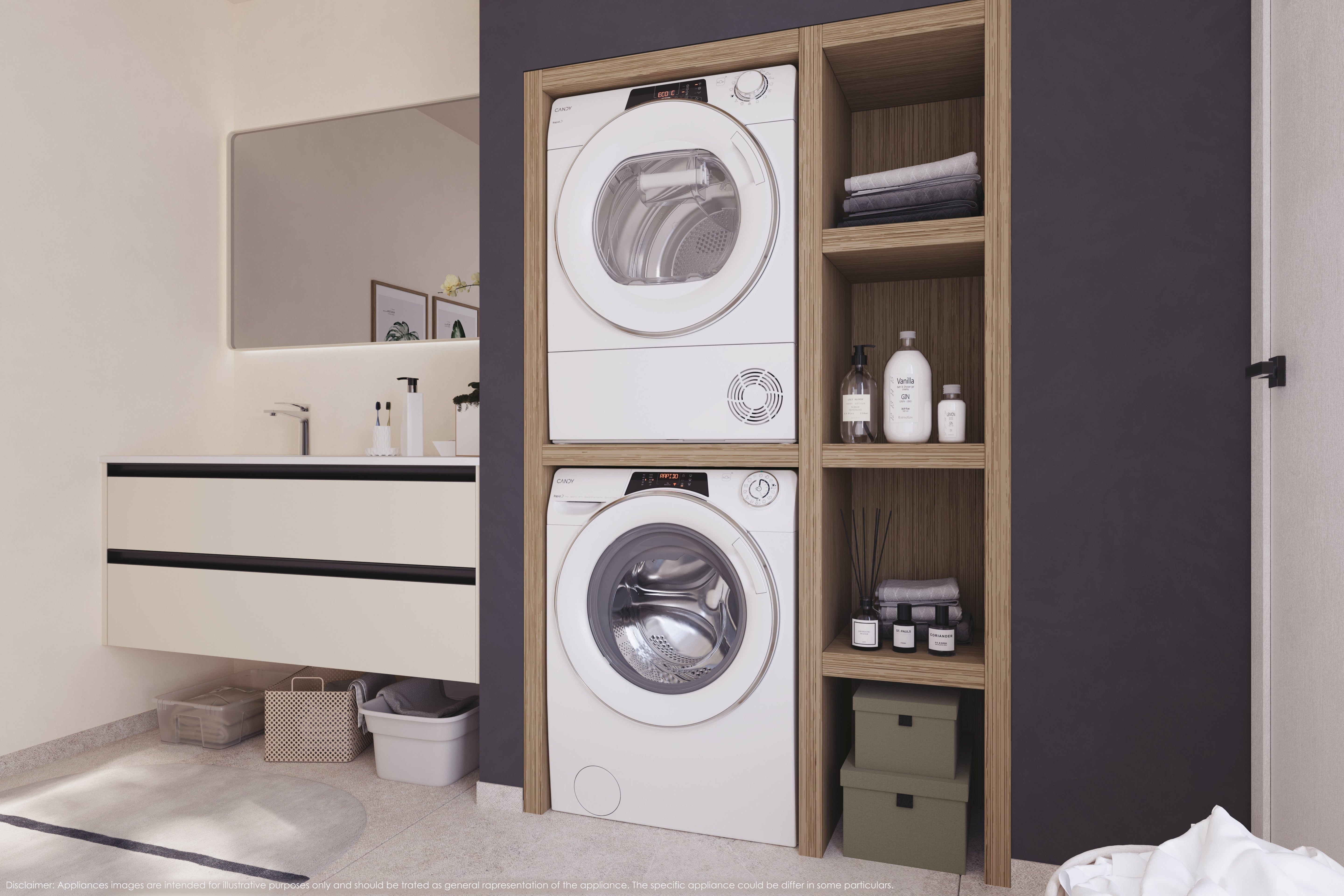 Asciugatrice Libera Installazione Caricamento Frontale Candy RapidÓ ROE H9A2TCEX-S 9 kg Bianco Classe E