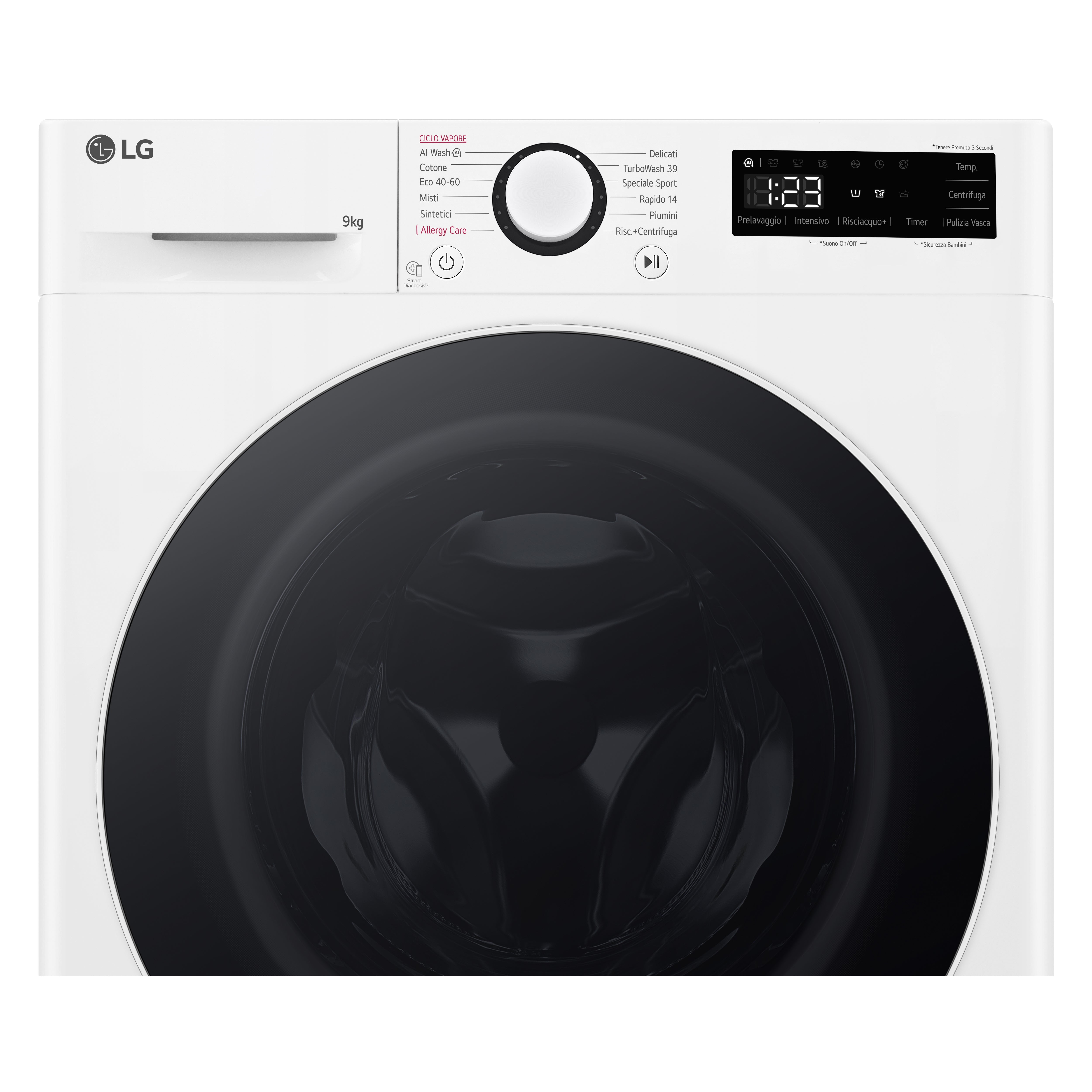 Lavatrice Libera Installazione Caricamento Frontale LG F4R5009TSWW 9kg AI DD Classe A 1400 Giri Bianco Classe A