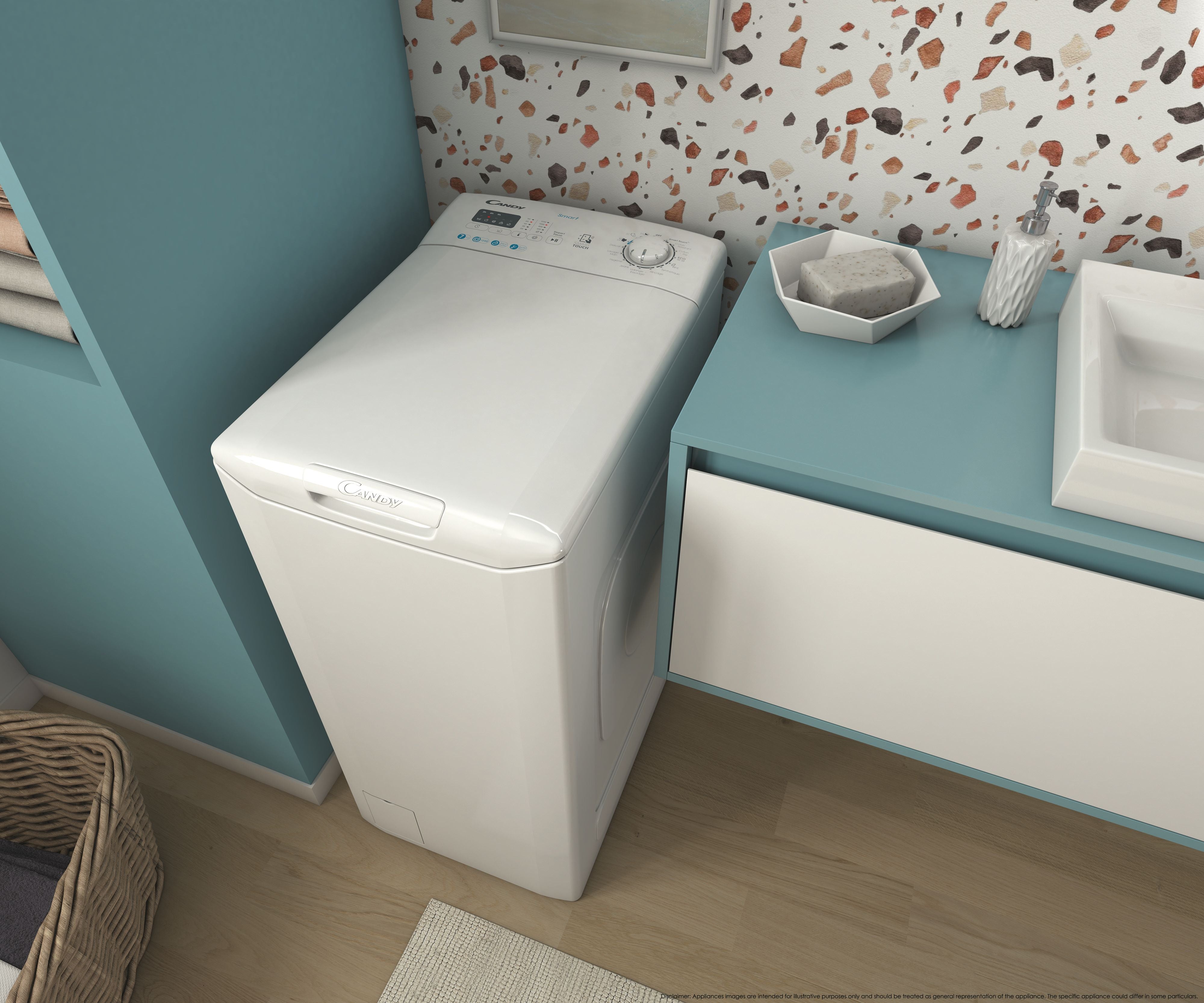 Lavatrice Libera Installazione Caricamento Dall'Alto Candy Smart CST 06LE/1-11 6 kg 1000 Giri/min Bianco